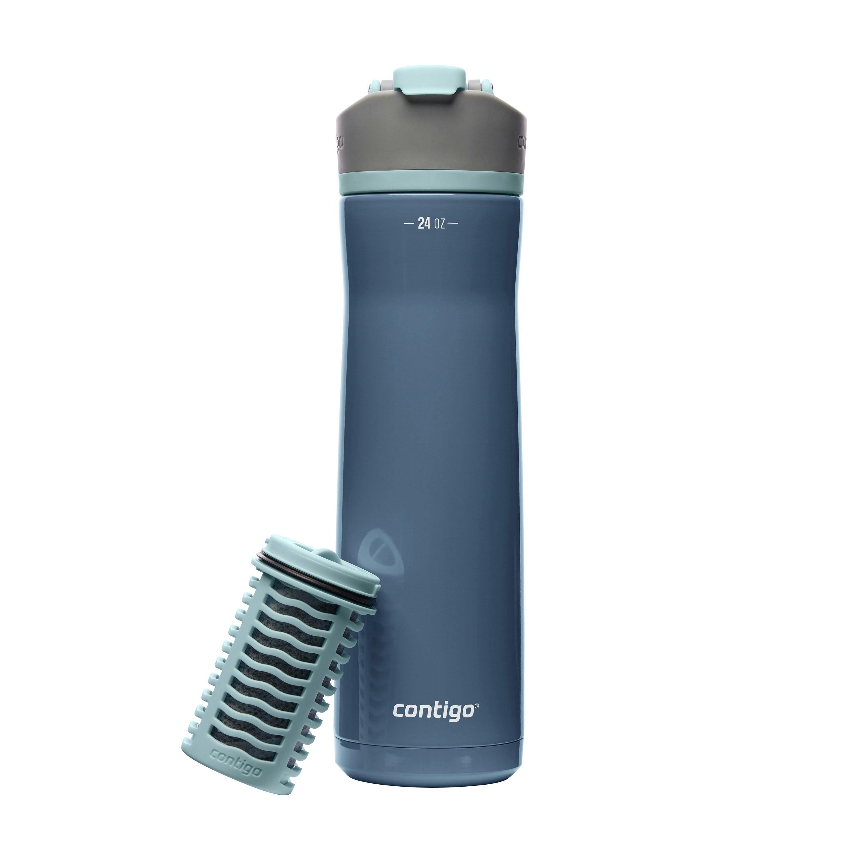 Clybourn Chill Freeflow Filtration Stainless Steel Water Bottle with AUTOSEAL Lid, 24oz