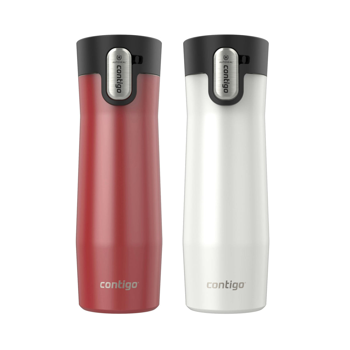 AUTOSEAL West Loop Vacuum-Insulated Stainless Steel Travel Mug with Easy-Clean Lid, 20 oz, 2-Pack
